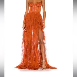Beautiful rust/orange gown!